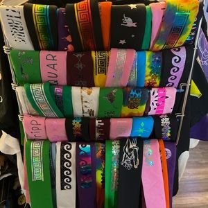 Custom Astrological Rainbow and holographic silver headbands